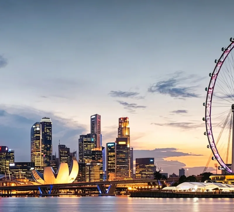 Singapore skyline at dusk